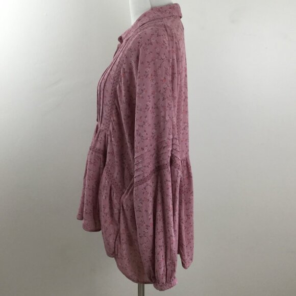 Lucky Brand Rose Floral Boho Blouse s - Picture 4 of 10